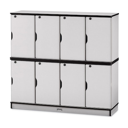 Jonti-Craft Rainbow Accents Stacking Lockable Lockers, Double Stack, Black 4696JC180